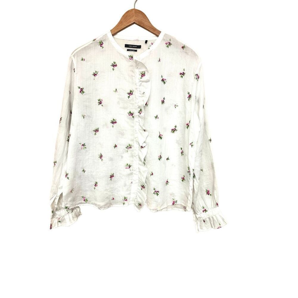 Isabel Marant Floral Print Mock Neck Blouse EU38, US XS